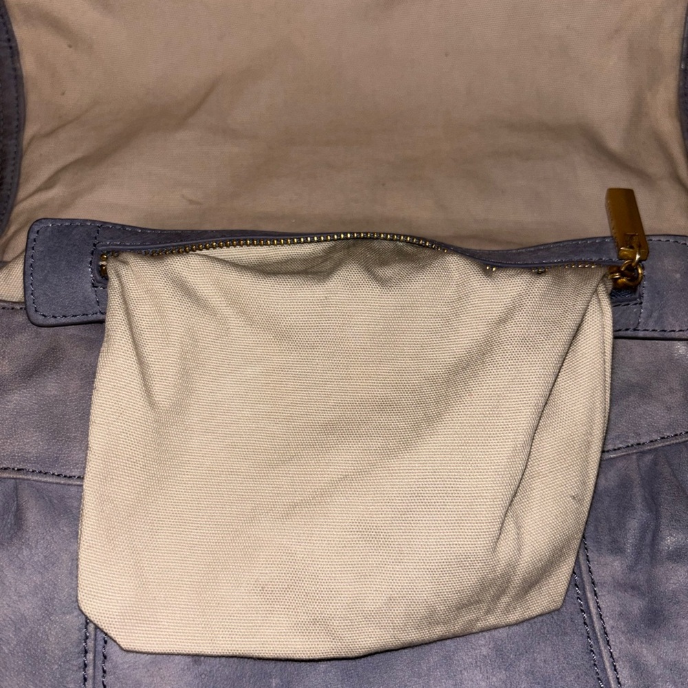 Tory Burch Distressed Gray Leather Shoulder Bag - Picture 10 of 10